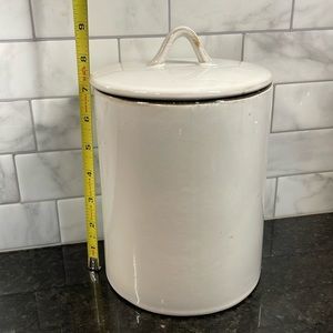 Off White Reactive Glaze Stoneware Canister